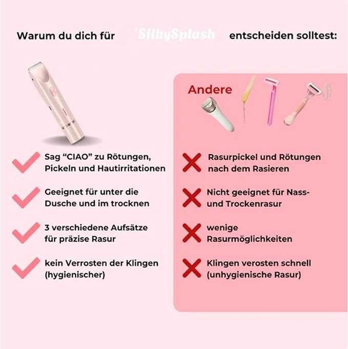 SilkySplash 2-in-1 Women’s Electric Shaver & Trimmer