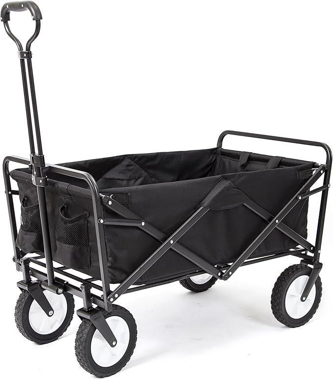 Collapsible Folding Outdoor Utility Wagon (Black)