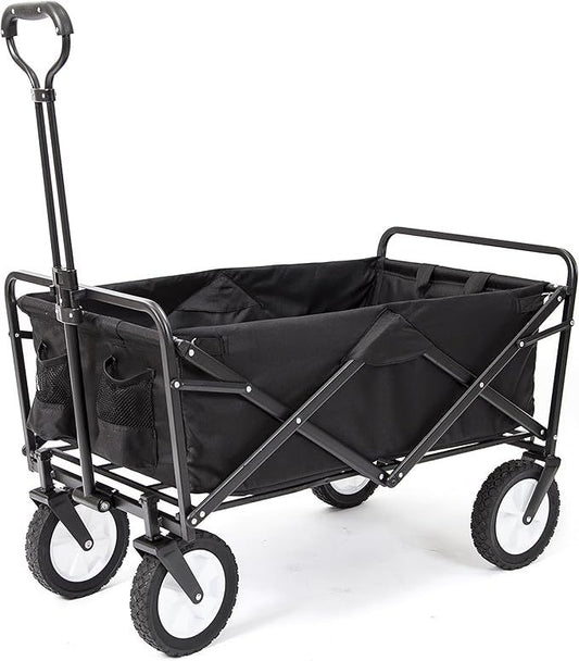 Collapsible Folding Outdoor Utility Wagon (Black)