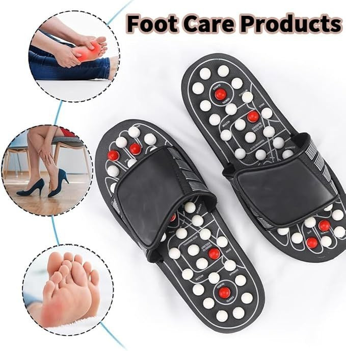 Massage Slippers with Rotating Acupressure Foot Massager