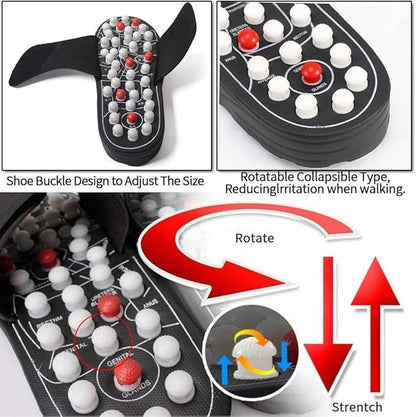 Massage Slippers with Rotating Acupressure Foot Massager